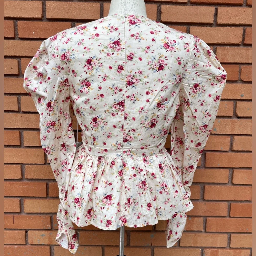 NWT Hyacinth House Floral Peplum Blouse Size XS - Picture 7 of 16